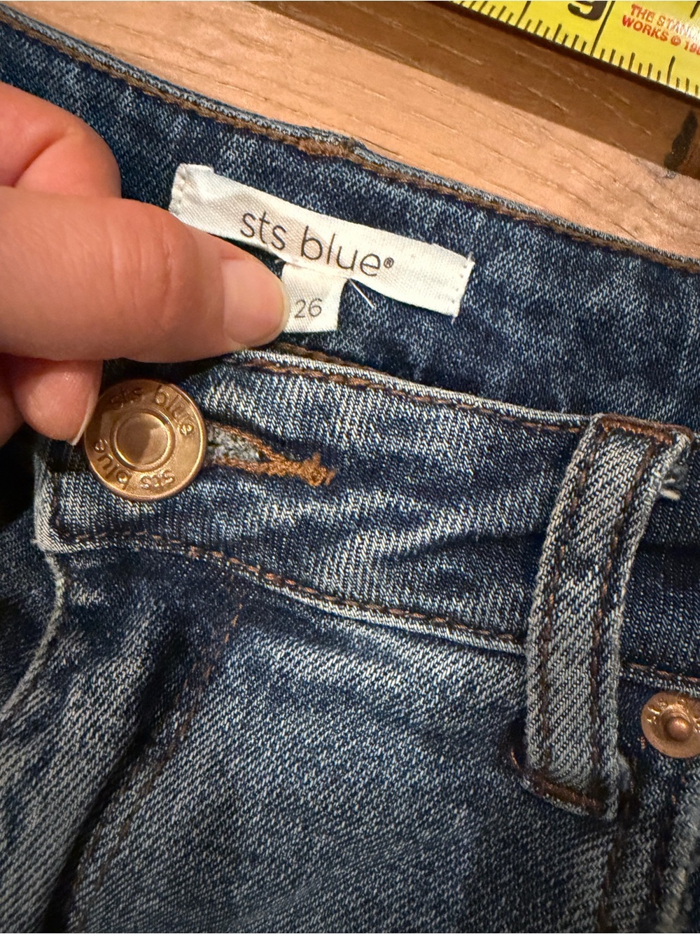 STS BLUE Jayden Ultra High Rise Two Tone Raw Hem Jeans Size 26 - Picture 10 of 11